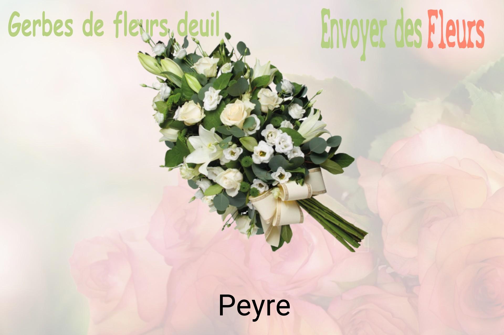 Gerbe de fleurs de deuil livrée à Peyre